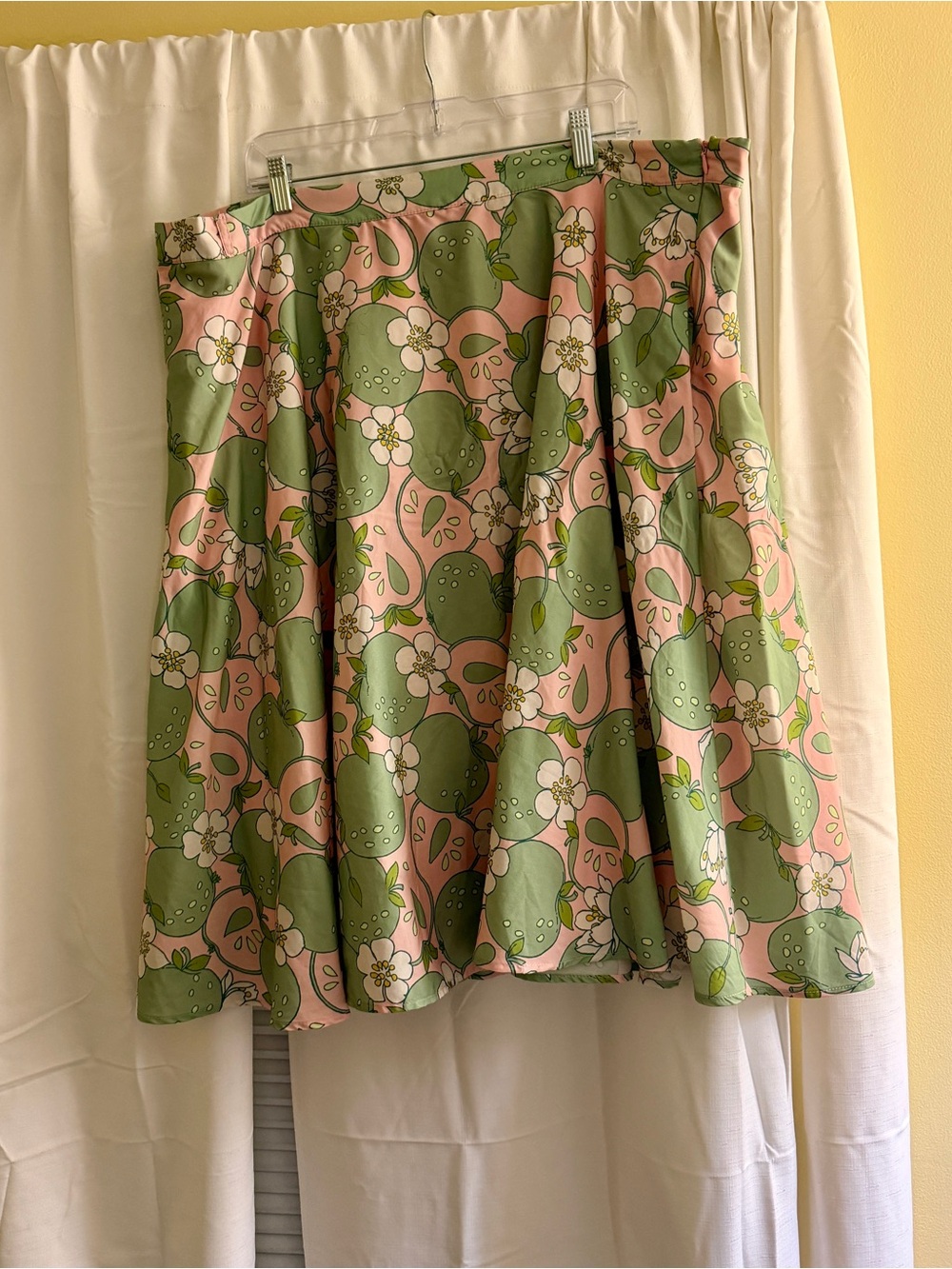 ModCloth Pink and Green Floral Skater Skirt